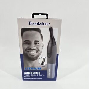 Brookstone Nose Ears Brows Trimmer Mens Cordless Lithium Rechargeable Black NIB